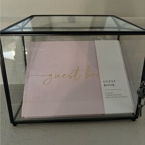 Glass wedding Card Box with Guest Book